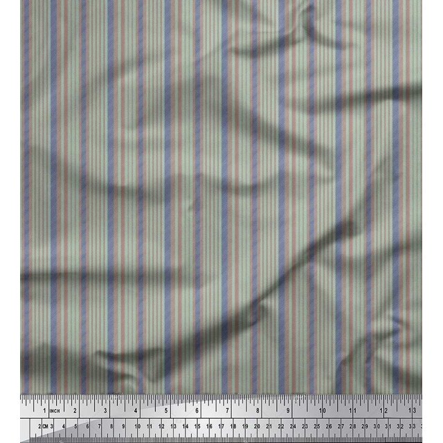 Soimoi Modal Satin Fabric Diagonal Line Small Print Fabric by Yard 42 Inch Wide