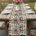 thumbnail image 4 of Nautical Sailboat Table Runner, Anchor Star Navy Striped Shell Plaid Cotton Linen Kitchen Table Decoration Washable Dining Tabletop Runners for Home Party Decor 13x48 Inches, 4 of 9