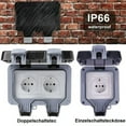 thumbnail image 4 of Wall Mounted Outdoor Power Socket, Weatherproof Shockproof Socket for Workshop Garage Garden, Easy Installation with Child Protection Secure Power Supply, 4 of 5