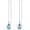 Aquamarine Blue, variant on 925 Sterling Silver Threader Drop Long Box Chain Ear Line Earrings with 11 * 8mm Birthstone Crystals, Birthday Jewelry Gifts for Women