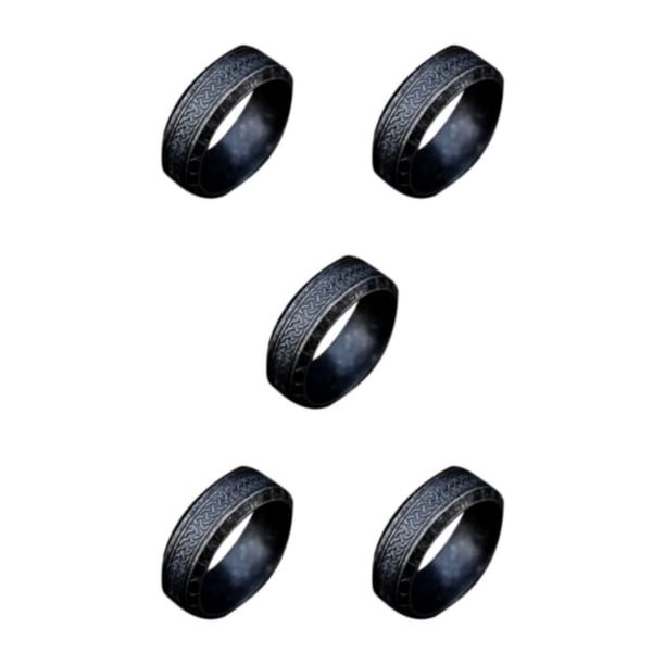 Sonducket Anillos vintage Anillo de acero para hombres Regalos para amigos Negro antiguo 9 Type2 NO2