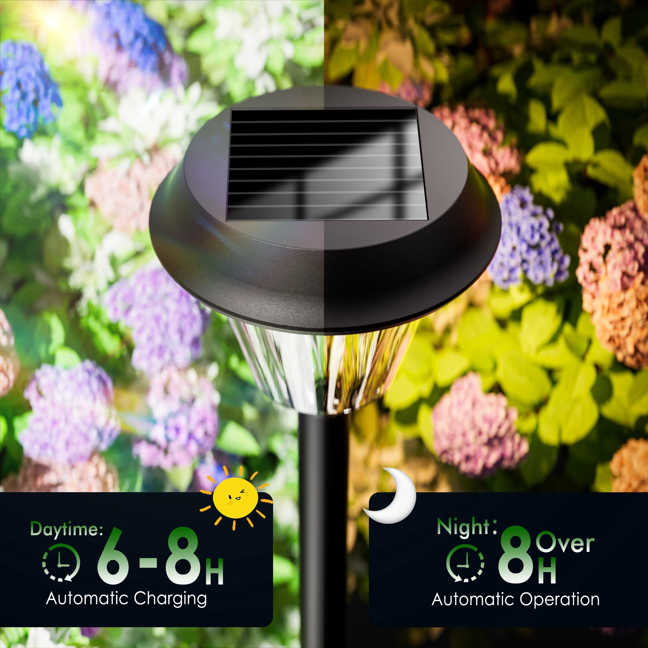 Aship  Solar Pathway Lights 8 Pack, Solar Lights Outdoor Waterproof  Auto On/Off , Solar Garden Lights Landscape Lighting, Solar Powered  RGB Path Lights for Yard Driveway Walkway Patio