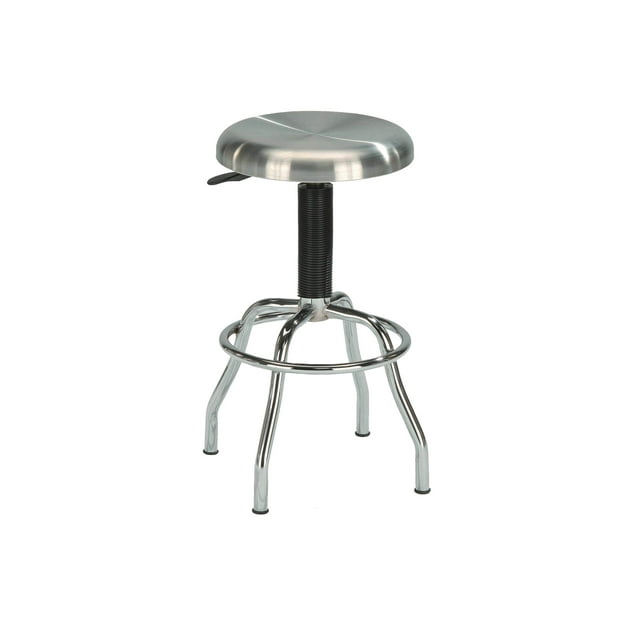 Taburete de bar New Spec Work de acero inoxidable con altura ajustable