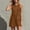 Brown, variant on Wovilon Women's Sleeveless Round Neck Shift Dress with Contrast Piping and Button Front, Cotton Linen Blend Casual Summer Mini Dress for Vacation and Daily Wear