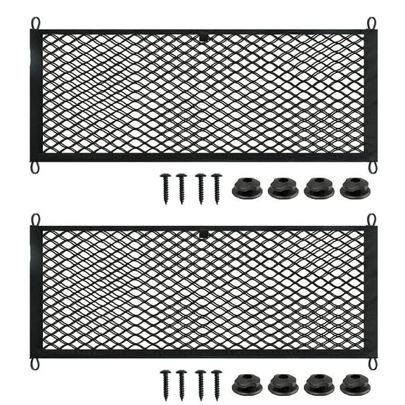 2Pcs Cargo Net Stretchable, Car Exterior Accessories, Adjustable Elastic Trunk Storage Net for SUVs, Cars and Trucks (23.6x9.8 Inch)
