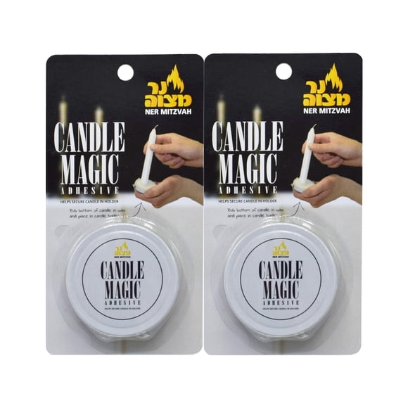 Adhesivo de Cera para Velas Ner Mitzvah Candle Magic Paquete de 2