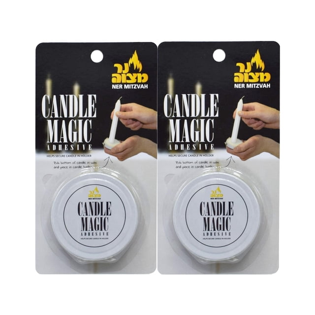 Adhesivo de Cera para Velas Ner Mitzvah Candle Magic Paquete de 2