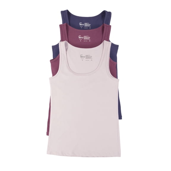 Felina Stretch Layering Womens Tank Top - Seamless Cotton Tank Top for Women, Workout Top (3-Pack)