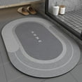 thumbnail image 3 of Alfombrilla de baño Zulema simple Respaldo de goma suave Gris ovalado S, 3 of 8