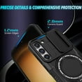 thumbnail image 3 of Phone Case for Samsung Galaxy S23 FE with Sliding Camera Cover, Hand Grip Anti Slip Design Kickstand Ring Holder Hybrid Magnetic Wireless Charging Phone Cover for S23 FE - Black, 3 of 10