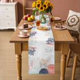 thumbnail image 2 of Coastal Starfish Table Runner 70 Inches, Ocean Weeping Coral Beach Conch Orange Bed Runner Dresser Scarves Tabletop for Indoor Outdoor Parties/Ceremony/Banquet, 13" x 70", 2 of 9