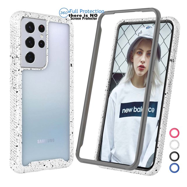 Galaxy S21 Plus 5G Case, Phone Case for 2020 Galaxy S21 Plus 6.7", Hard Plastic Full-Body Rugged Transparent Clear Back Bumper Case Cover for Samsung Galaxy S21 Plus -Black