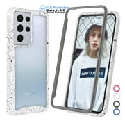 Galaxy S21 Plus 5G Case, Case Cover for 2020 Galaxy S21 Plus 6.7", Njjex Hard Plastic Full-Body Rugged Transparent Clear Back Bumper Case Cover for Samsung Galaxy S21 Plus -White