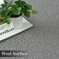 thumbnail image 5 of Tzou Wool Area Rug 6' x 9' Solid Wool Carpet, Anti-Slip, Durable, Farmhouse Natural Wool Rug for Living Room Bedroom Nursery Room, Grey, 5 of 7