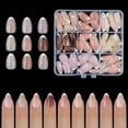 thumbnail image 1 of 9 Colors French Gel Nail Tips Pre-applied Base Coat & Tip Primer Pre-made French Nails Soft Gel Tips 15 Sizes Fake Nails False Nail Tips for Nail Art DIY, 1 of 7