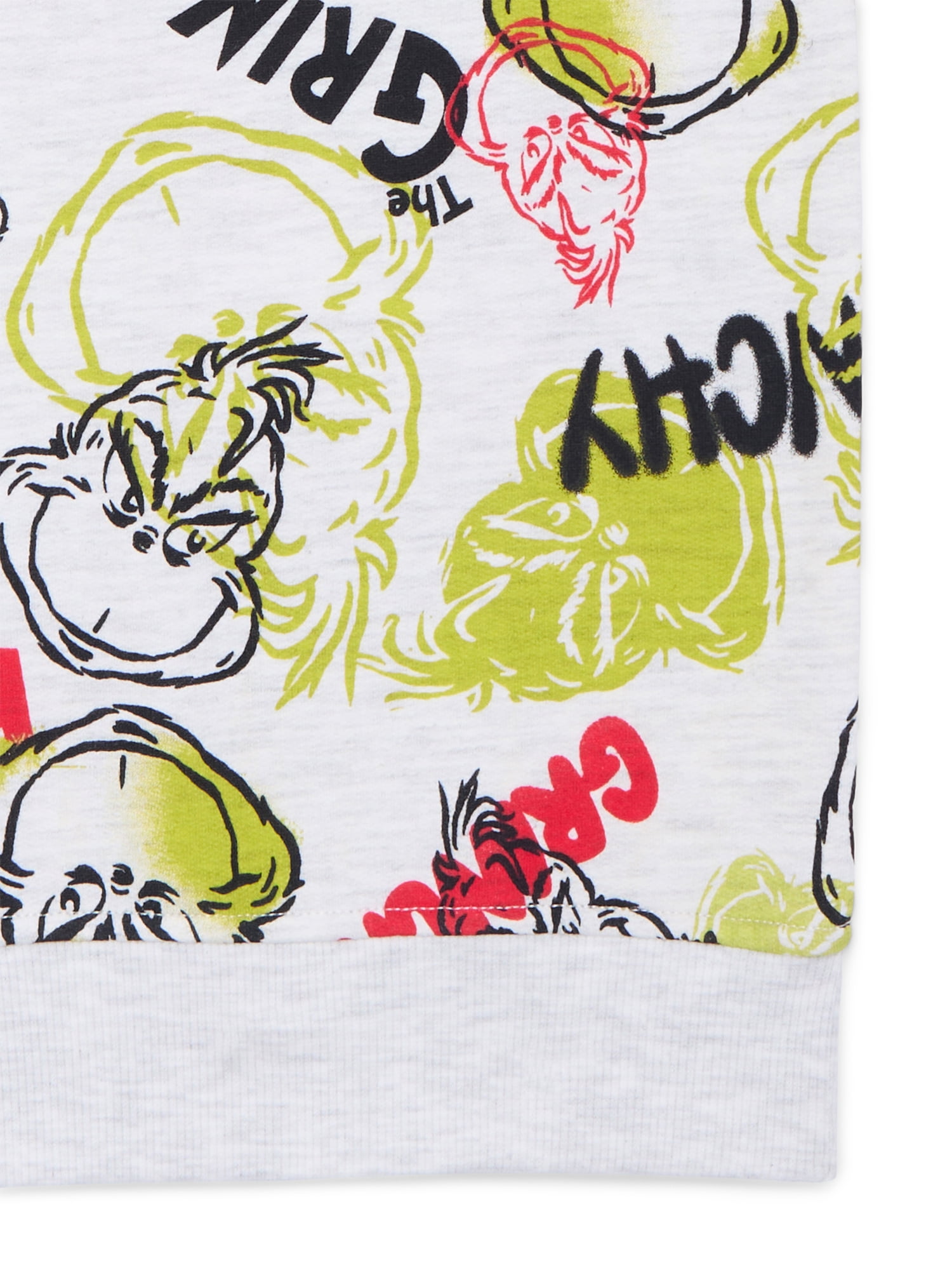 Dr Seuss Painted Grinch Little Boys and Big Boys Graphic Sweatshirt, Sizes 4-18