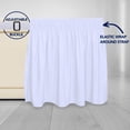 thumbnail image 4 of Siloon Wrap Around Ruffled Bed Skirt with Adjustable Elastic Belt - 15 Inch Drop Easy to Put On, Wrinkle Free Bedskirt Dust Ruffles, Frame Cover for Queen, King and C-King Size Beds, White, 4 of 7