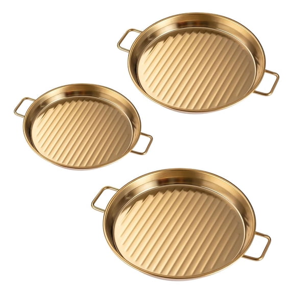 SDFGTstore Stainless Steel Catering Trays Set with Handle for Event Snacks Serving Platters