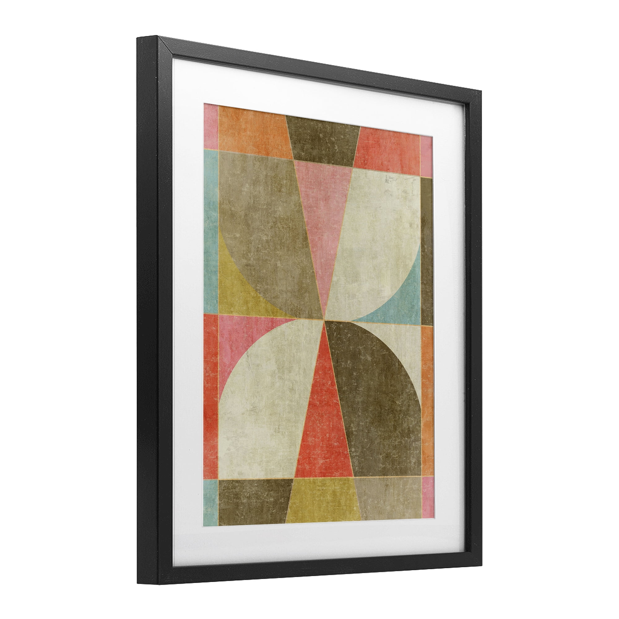 Stupell Industries Pinwheel Symmetric Shapes Black Framed Print Under Glass, design by Suzanne Nicoll