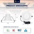 thumbnail image 4 of 6 Inch Commercial Canless LED Downlight, Wattage Adjustable 12/16/20W,0-10V Dimmable Recessed Ceiling Ligth Fixture, 3 Color Temperatures 3000k-5000K, 120-277V -1 Pack, 4 of 7