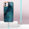 thumbnail image 3 of Feishell for iPhone 11 Case with Detachable Crossbody Strap, Fashion Marble Pattern Glossy Cover for Women Girls, Slim Fit Anti-Scratch Phone Case for iPhone 11,Green, 3 of 7