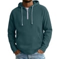 thumbnail image 2 of Gamivast Men's Quarter Zip Hoodie Ribbed Texture Long Sleeve Hooded Sweatshirt Kangaroo Pocket Pullover Tops Casual Loose Fit Soft Fall Winter Outdoor, 2 of 7