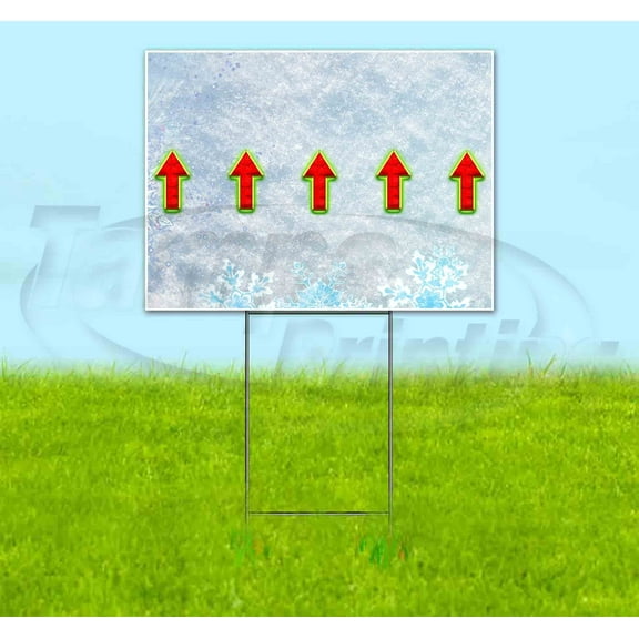 Up Arrow (18" x 24") Yard Sign, Includes Metal Step Stake