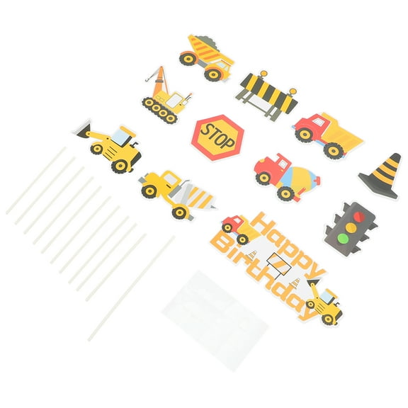 11 Pcs Cake Insert Decorative Supplies Cupcakes Car Ornament Vehicle Dessert Inserts Birthday Toppers Creative Child