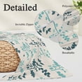 thumbnail image 3 of Teal Green Botanical Throw Pillow Covers, Rustic Country Spring Floral Summer Leaf Soft Breathable Pillow Cases with Invisible Zipper, Small Pillowcases for Couch Bed Sofa Chair 16x24 Inches, 3 of 9