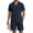 Navy Set for Men, variant on Men's Suit Set Loose With Pockets Solid Pattern Versatile Design For Multiple Occasions Black XL