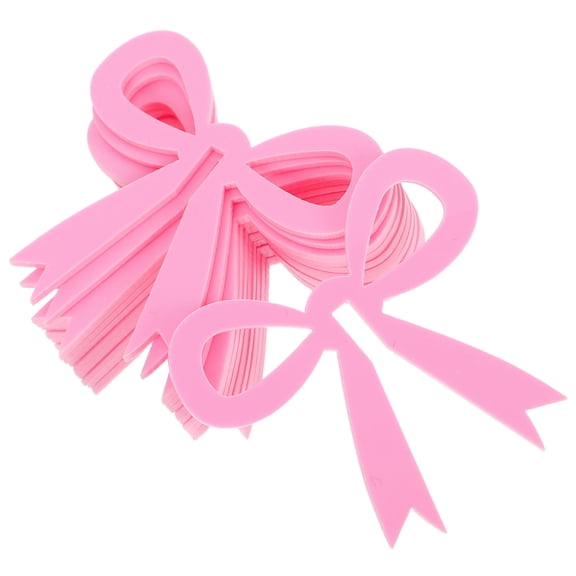 PENIKOKO 12Pcs Bow Shaped Acrylic Glass Charms Drink Tags for Parties Events Weddings