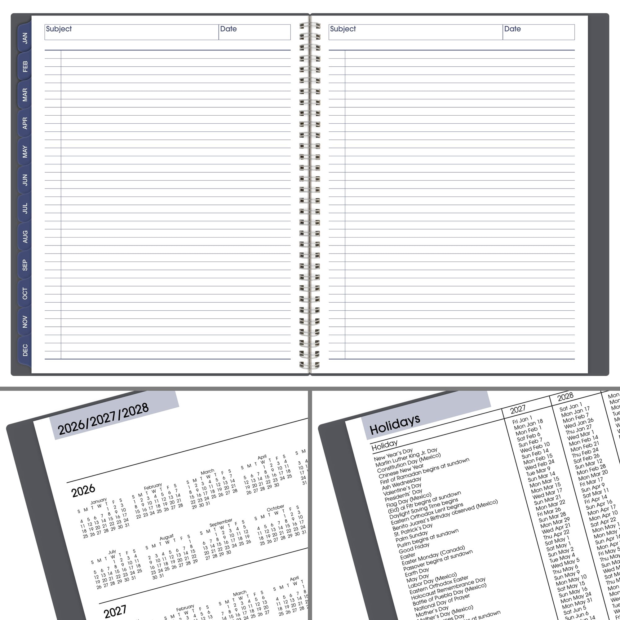 AT-A-GLANCE DayMinder 2027 Weekly Monthly Appointment Book Planner Gray Large 8