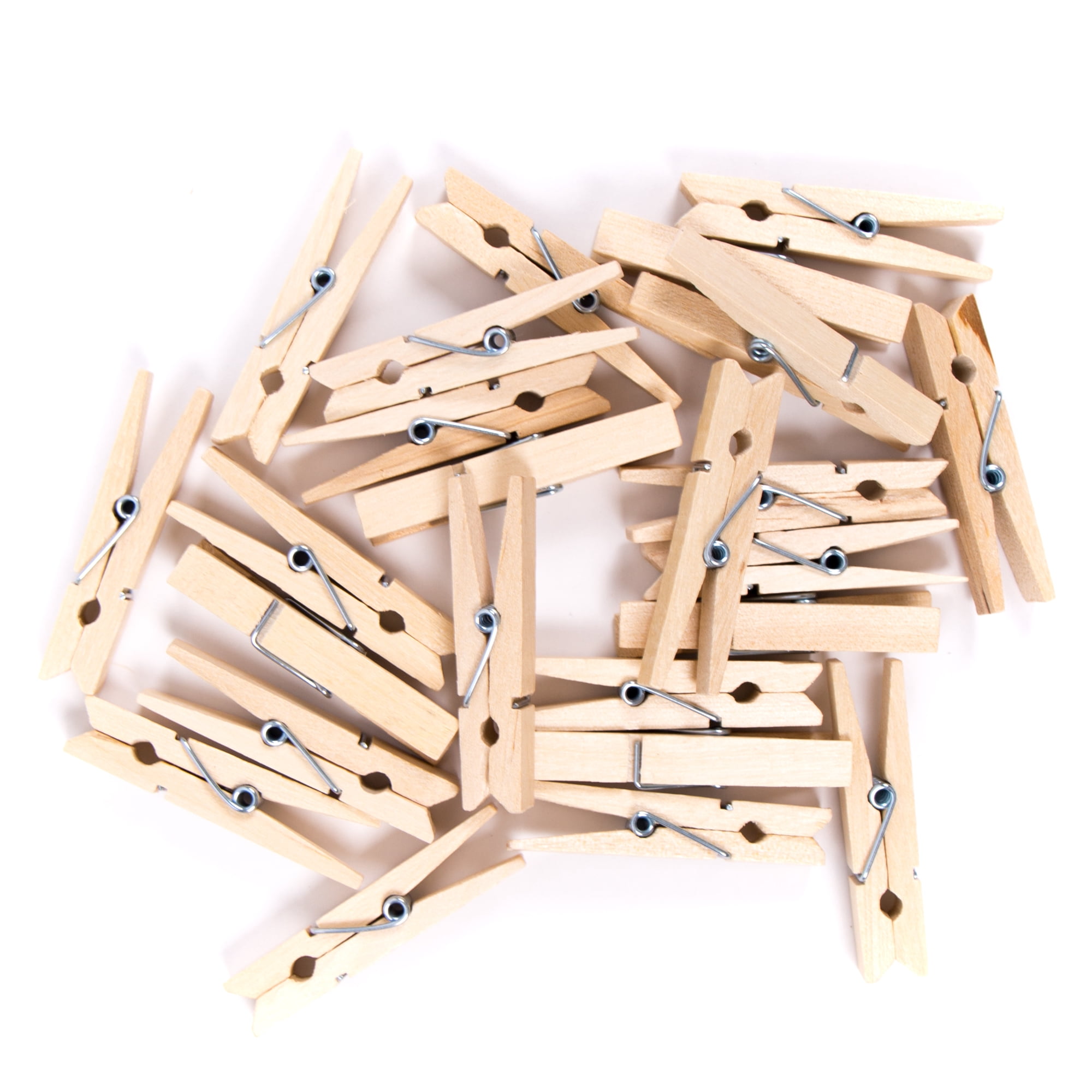 (6 pack) On the Surface Small Brown Wooden Clothespins, 24-Pack of Mini Clothespins