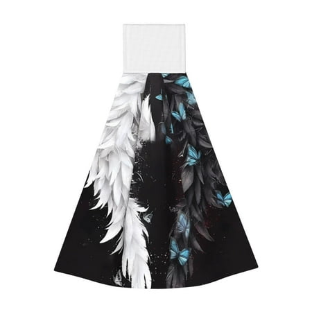 

Easygdp Butterfly Angel Wings Art Kitchen Hand Towels Hanging Tie Towels Fast Drying Dish Cloth with Loop for Bathroom Restroom Home Decor