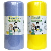PandS Shammy Cleaning Cloths 20 Ct per Roll- for Kitchen, Home and Car. Yellow/Purple