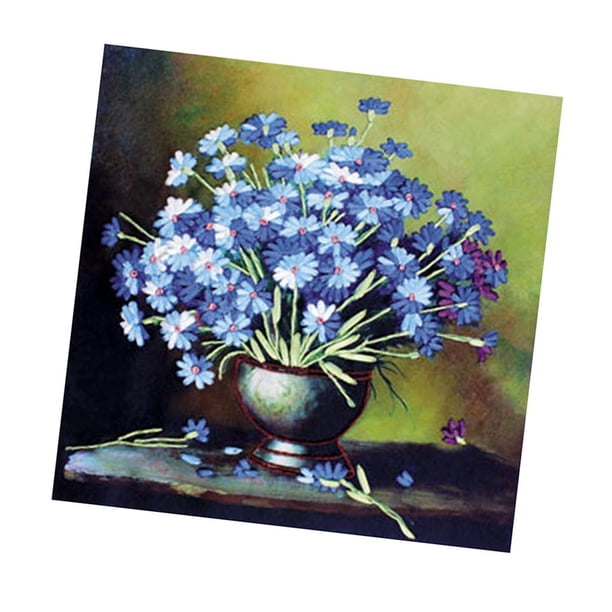 De Cinta Kits De Artesanías Hechas A Mano, Patrón , Para Decoración , Tonos Azules, - 40x40cm Zulema Kits de punto de cruz de la cinta