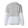 thumbnail image 5 of YUNAFFT Women's Tops, Jackets& Coat Clearance, Ladies Fashion Plush V-Neck Zipper Long Sleeve Colorblock Thermal Sweater Jacket, 5 of 6