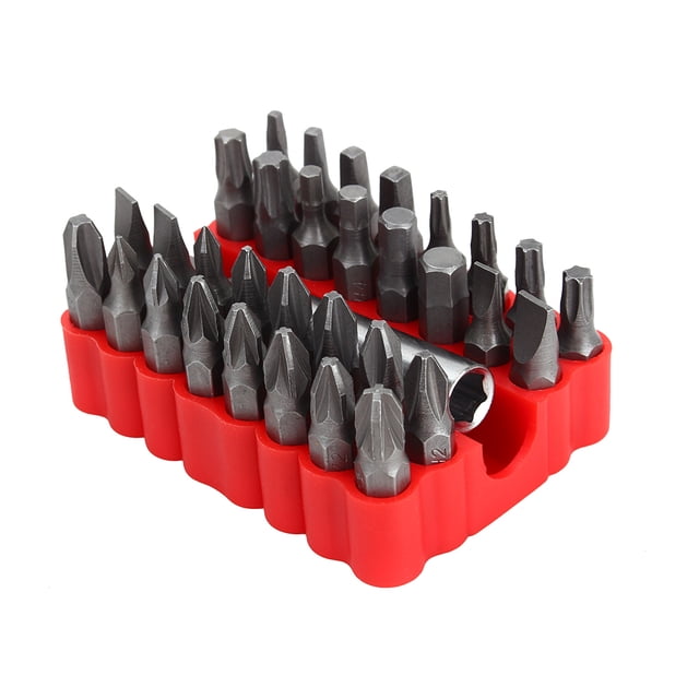 Screwdriver Bit Screw Bit Kit Shaped Screwdriver Head Hex Magnetic Holder Set 33pc Star Hex Key Tamperproof 1/4" 6.35mm Screwdriver Kit Security Tamper Proof Bit Set