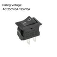thumbnail image 3 of Mini Boat Rocker Switch Black Toggle Switch for Boat Car Marine 2pins ON/OFF AC 250V/3A 125V/6A, 10pcs, 3 of 4