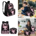 thumbnail image 5 of Yspwyqan Girls Backpack Set, Cherry Blossom Axolotl Backpack and Lunch Box Set Girls with Pencil Case, 17" Adjustable Straps Trendy Purse for Elementary Middle School, 5 of 7