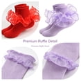 thumbnail image 3 of TELOLY 3Pairs Kids Socks,6-8 Years Old Ruffle Socks,Lace Ruffle Socks ,Ruffle Socks For Girls, 3 of 7
