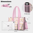 thumbnail image 5 of Teacher Tote Bag,Cute Shiba Inu Teacher Utility Tote Bag,Large Work Tote Bags for Women with Multiple Pockets,Top Zipper Closure,13.8x10.6x6.7 Inch, 5 of 5