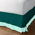 thumbnail image 2 of D.N.G. BEDDINGS 1 Piece Split Corner Two Tone Tailored Bed Skirt, Twin Size 24 Inch Deep Pocket, 800 Thread Count, 100% Egyptian Cotton, Solid Teal/Aqua Blue Color., 2 of 3
