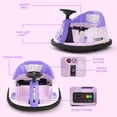 thumbnail image 3 of KORIMEFA 12V Bumper Car for Kids Toddler ages 2-6 Years Electric Ride On Toys with Remote Control, 360 Degree Spin, Lights, Sounds, DIY Stickers, Purple, 3 of 12