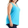 thumbnail image 4 of Htigea Womens Plus Size Tank Tops Sleeveless Loose Fit Dressy Scoop Neck Flowy Camisoles Cami Shirt Tunic Blouse 2025 Summer Sale Sky Blue,3XL, 4 of 6