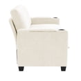 thumbnail image 7 of JUSTLET Velvet Loveseat Sofa Couch with Storage, 2 Seater Modern Couch with Storage Arm and Cup Holders for Living Room Bedroom Office Apartment, Beige, 7 of 7
