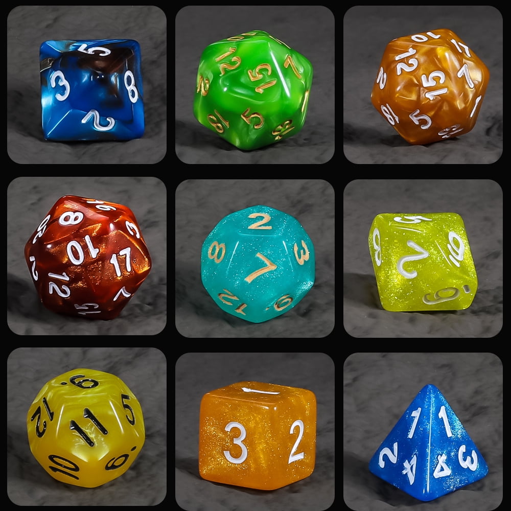 CiaraQ DND Dice Set 25 X7 Polyhedral Dice (175 PCS), 1 Large Flannel Bag, Suitable for Dungeons and Dragons D&D RPG MTG Table Games, Suitable for Over 14 Years Old