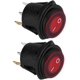 thumbnail image 2 of Botón de interruptor LED, 2 piezas de interruptor basculante de palanca redondo LED rojo, botón de enganche redondo E/S, interruptor automático para automóvil y barco, 12 V, 20 A, 3 pines para barco, 2 of 5