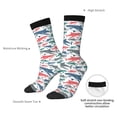 thumbnail image 4 of Fuzoiu Colorful Shark Print Athletic Crew Socks for Men & Women,Casual Crew Socks,Above Ankle Crew Socks for Business, Casual, 4 of 6