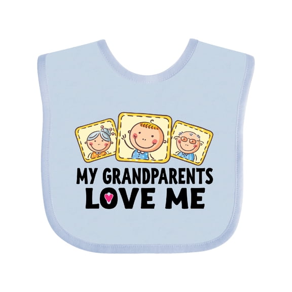 Inktastic My Grandparents Love Me Boys or Girls Baby Bib